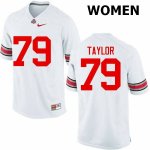 Women's Ohio State Buckeyes #79 Brady Taylor White Nike NCAA College Football Jersey July LIB8044TC
